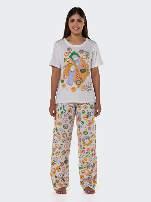 Pijama Manga Curta e Calça
