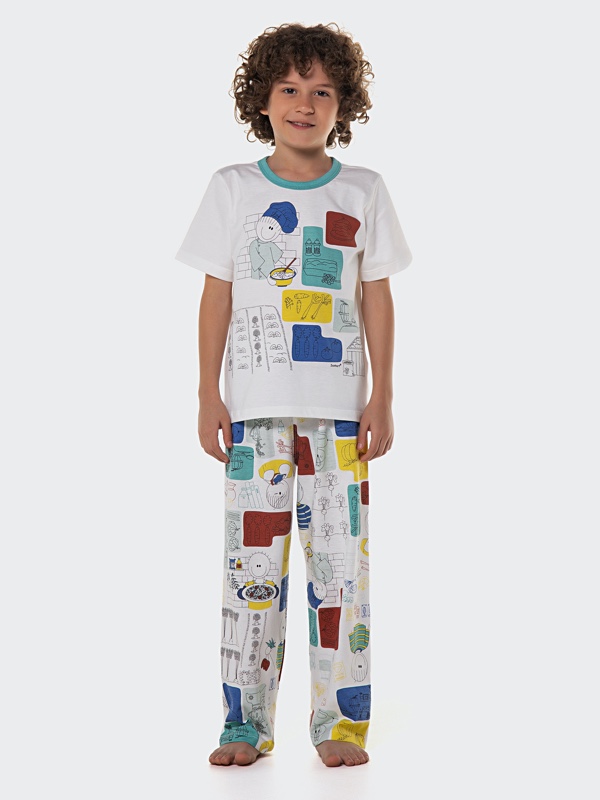 Pijama Manga Curta e Calça