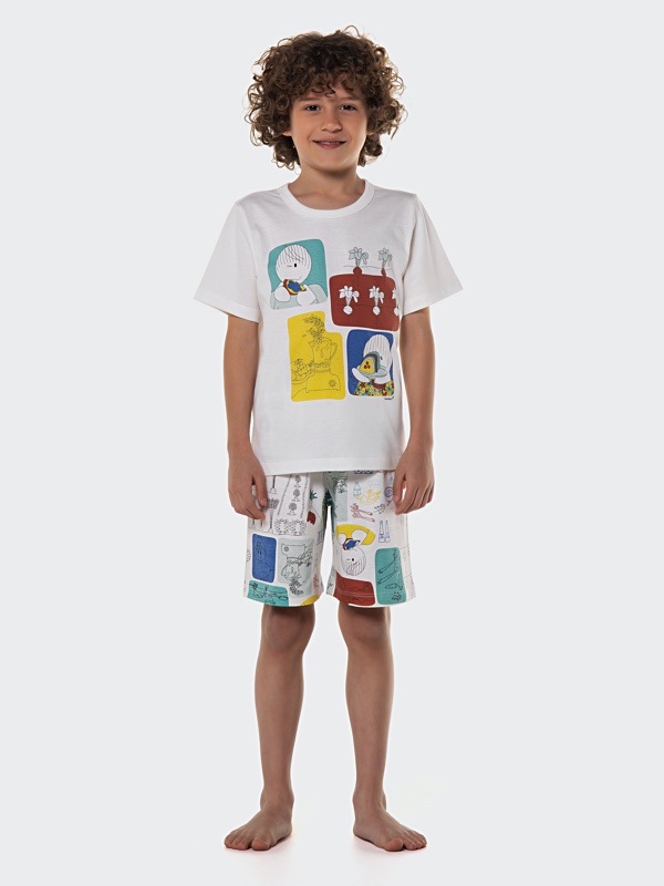 Pijama Manga Curta e Bermuda