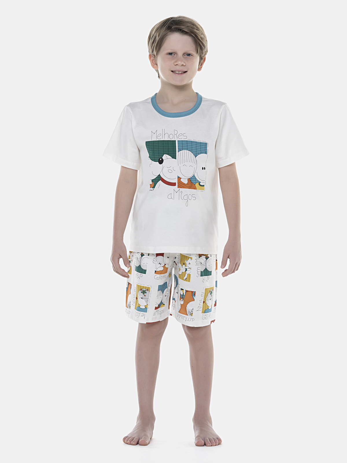 Pijama Manga Curta e Bermuda