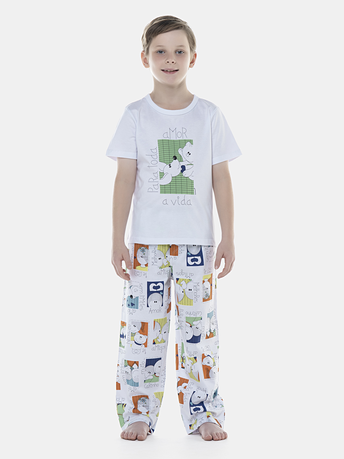 Pijama Manga Curta e Calça