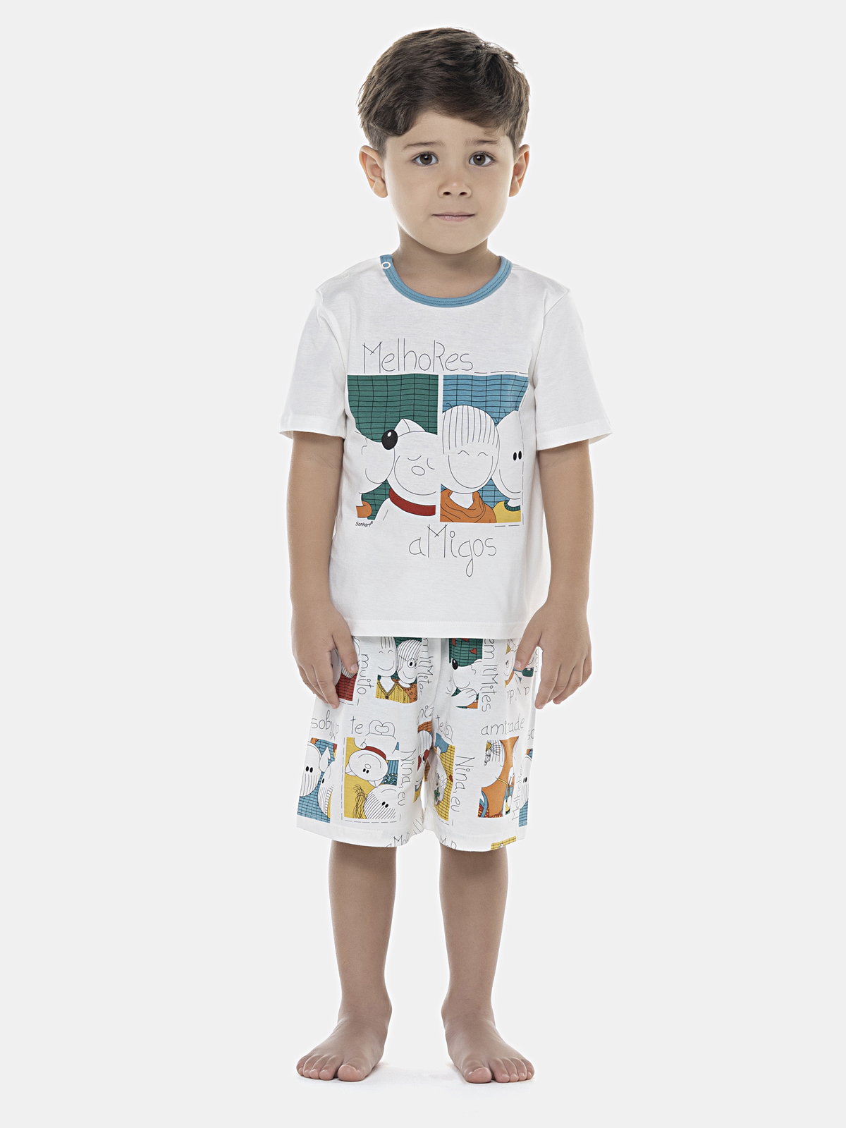 Pijama Manga Curta e Bermuda