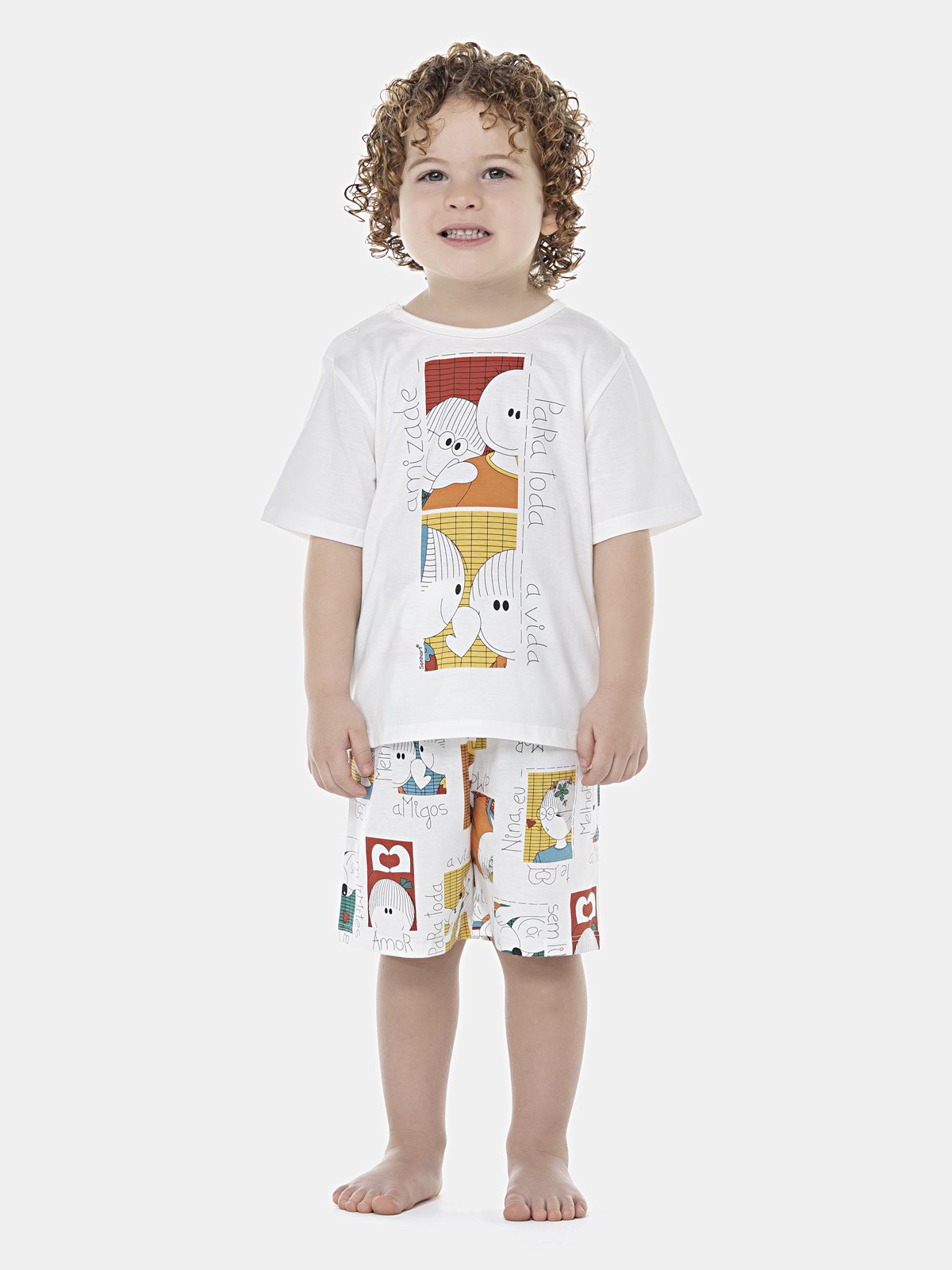 Pijama Manga Curta e Bermuda