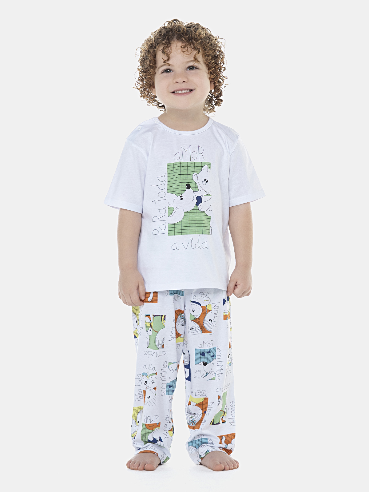 Pijama Manga Curta e Calça
