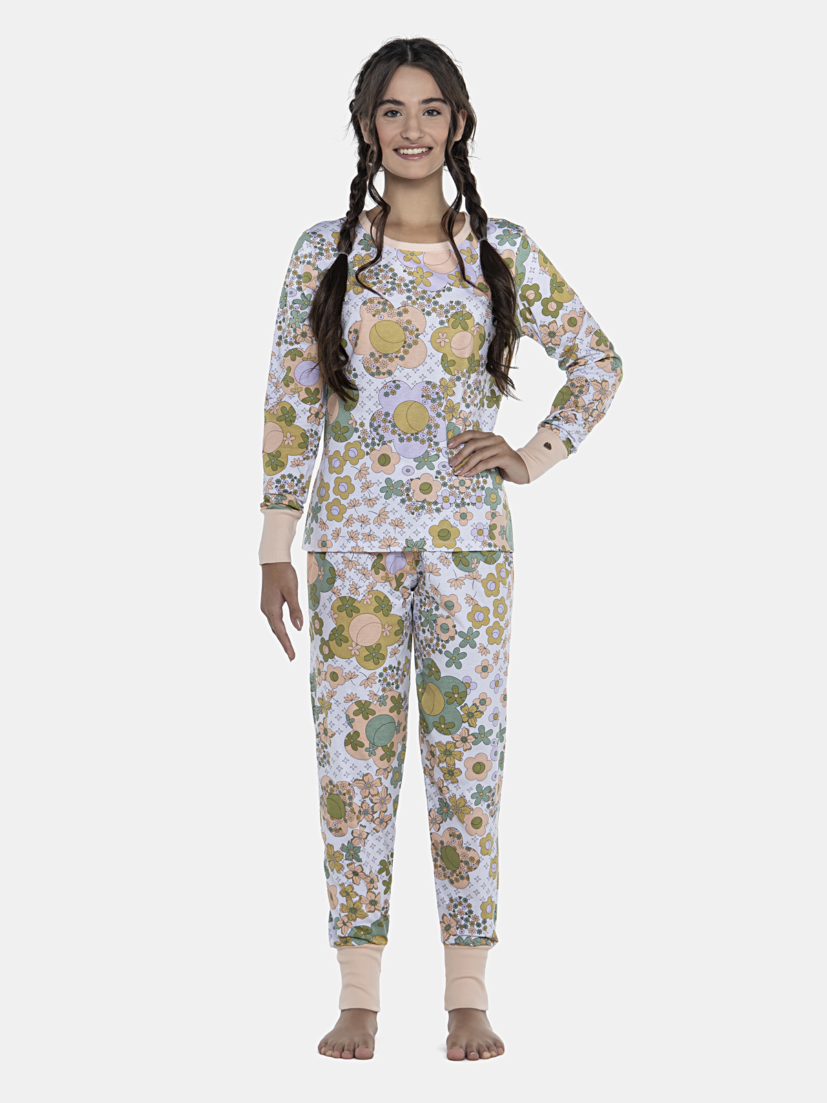 CONJ FEM ADULTO ML C/PUN CALÇA ALG C/PUN