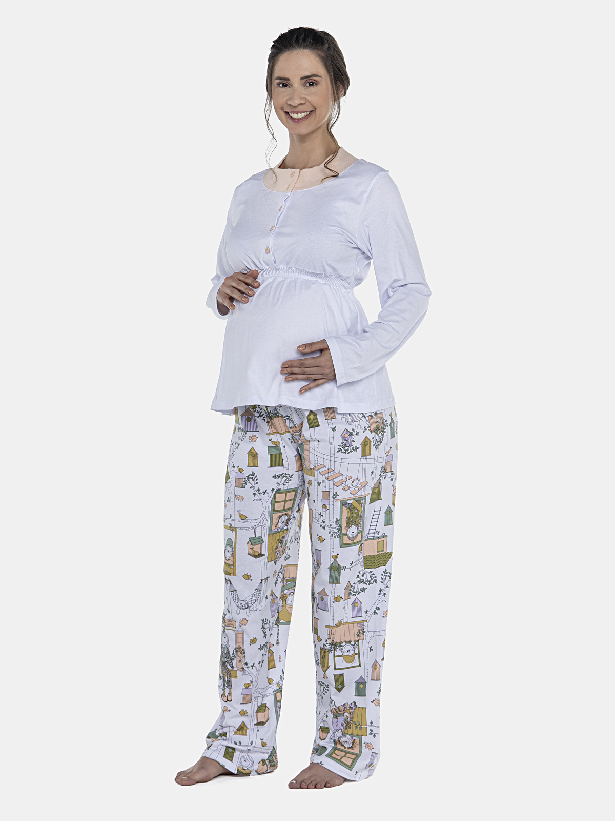 CONJ FEM ADULTO ML C/ ABERT. CALÇA ALG