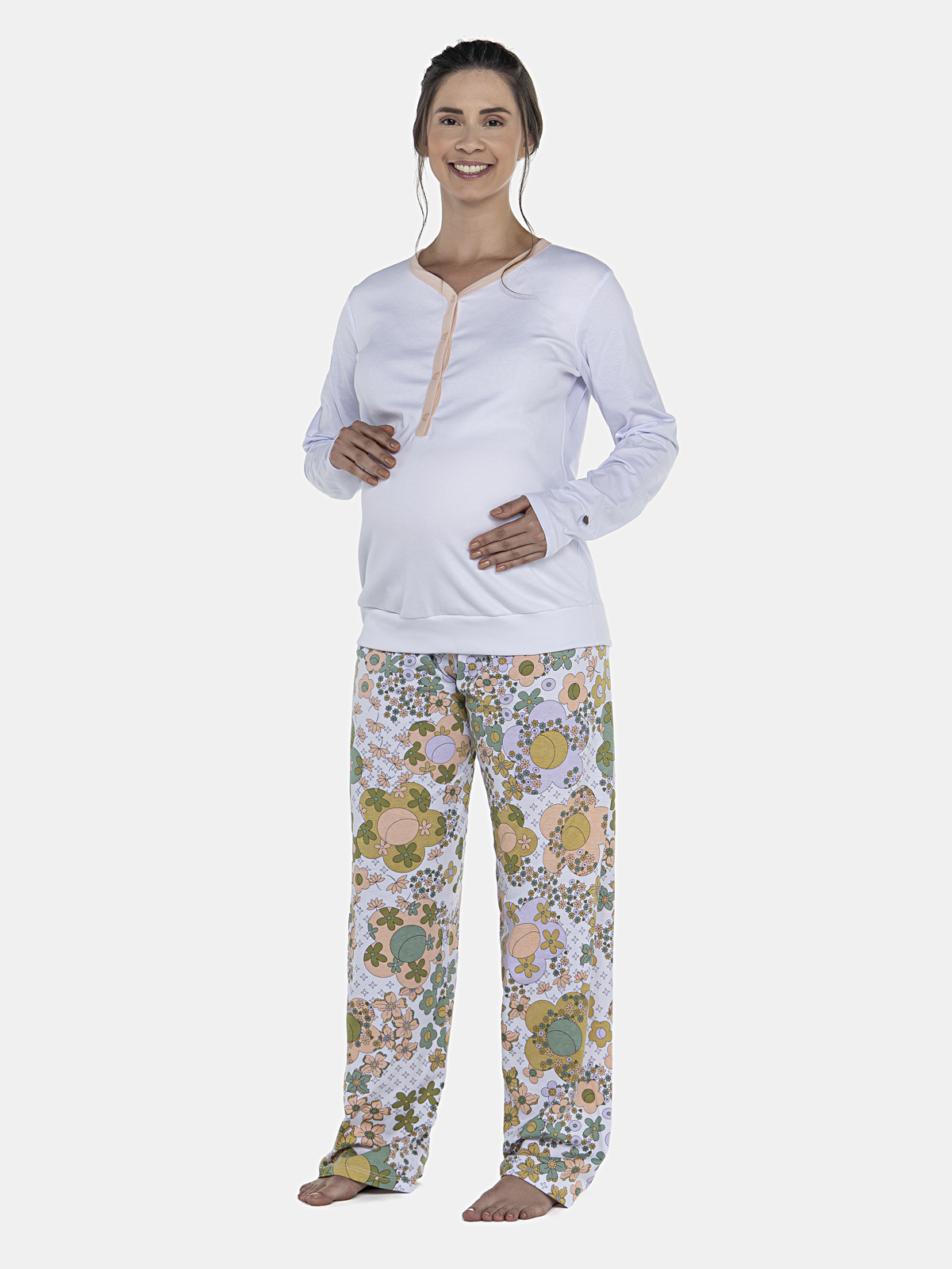 CONJ FEM ADULTO BLUSA ML CANEL. CALÇA AL