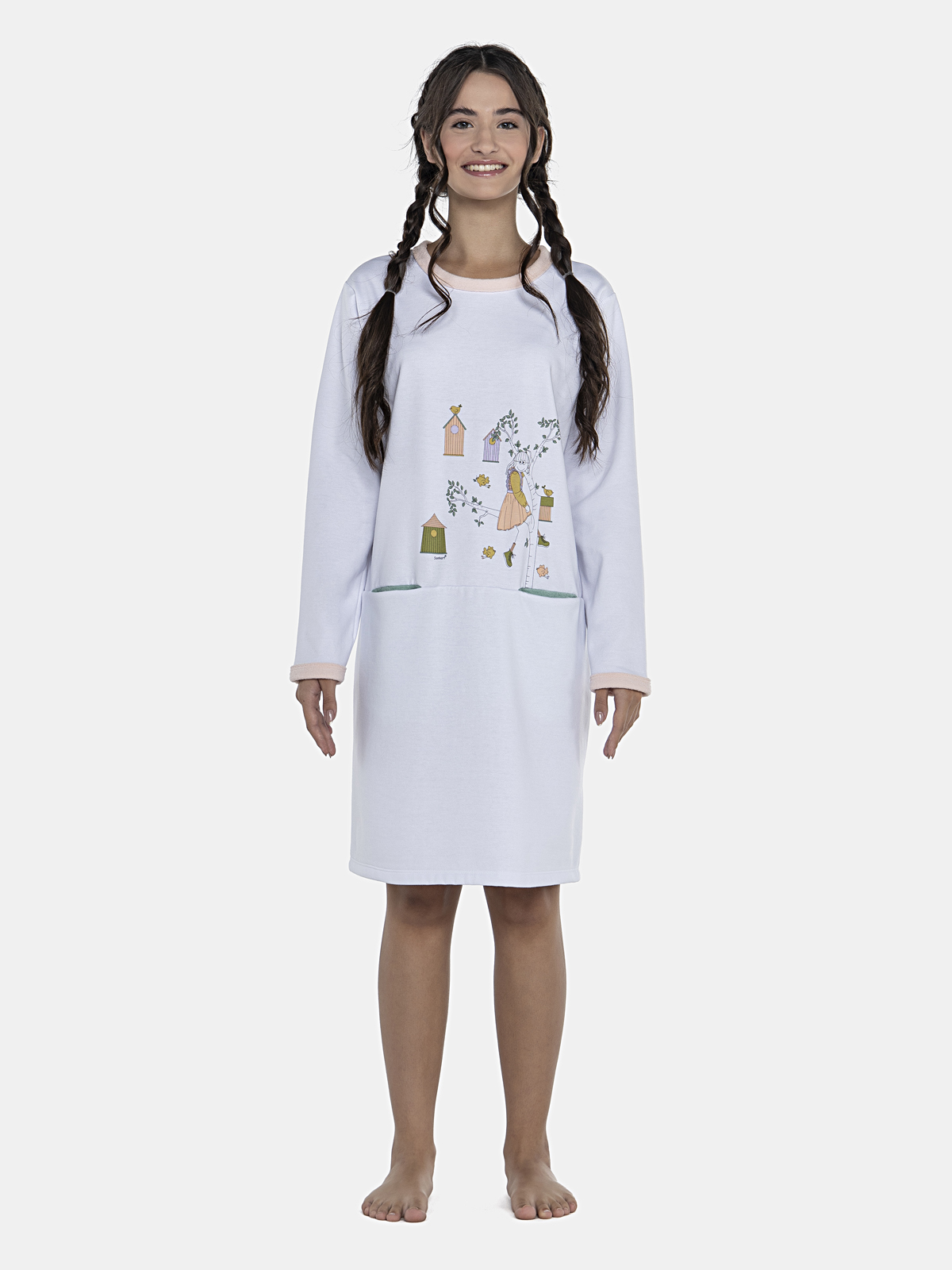 CAMISAO FEM ADULTO ML COM BOLSO