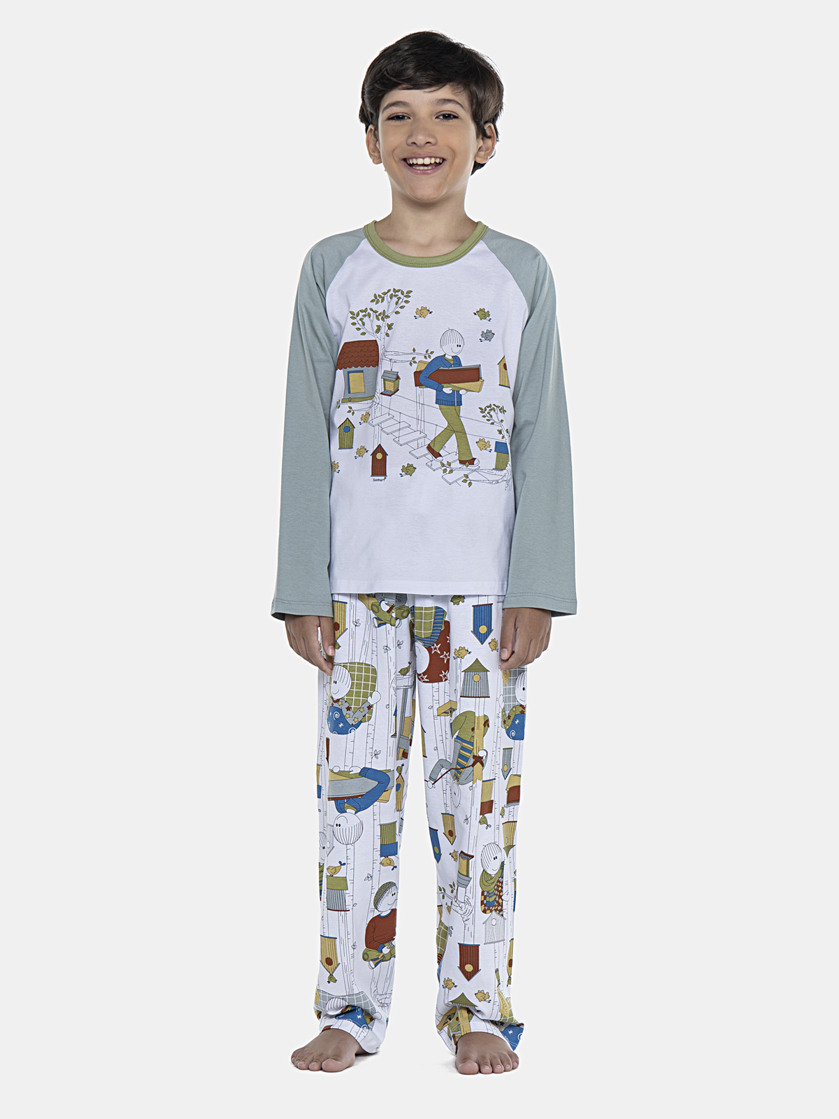 CONJ MAS KIDS CAMISETA ML CALCA ALG