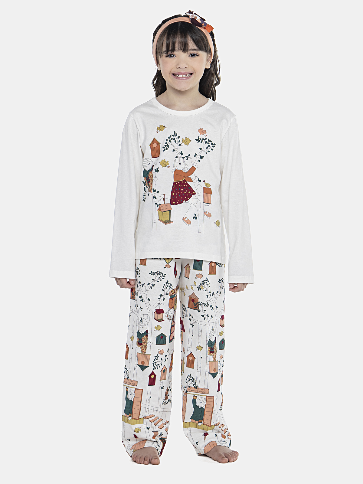 CONJ FEM KIDS CAMISETE ML CALCA ALG