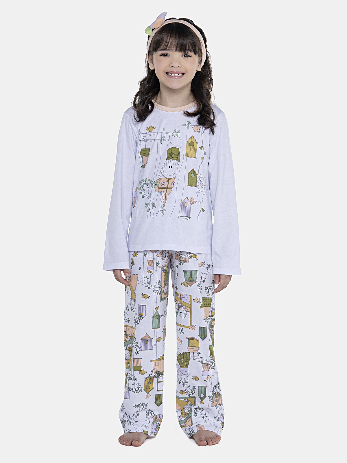 CONJ FEM KIDS CAMISETE ML CALCA ALG