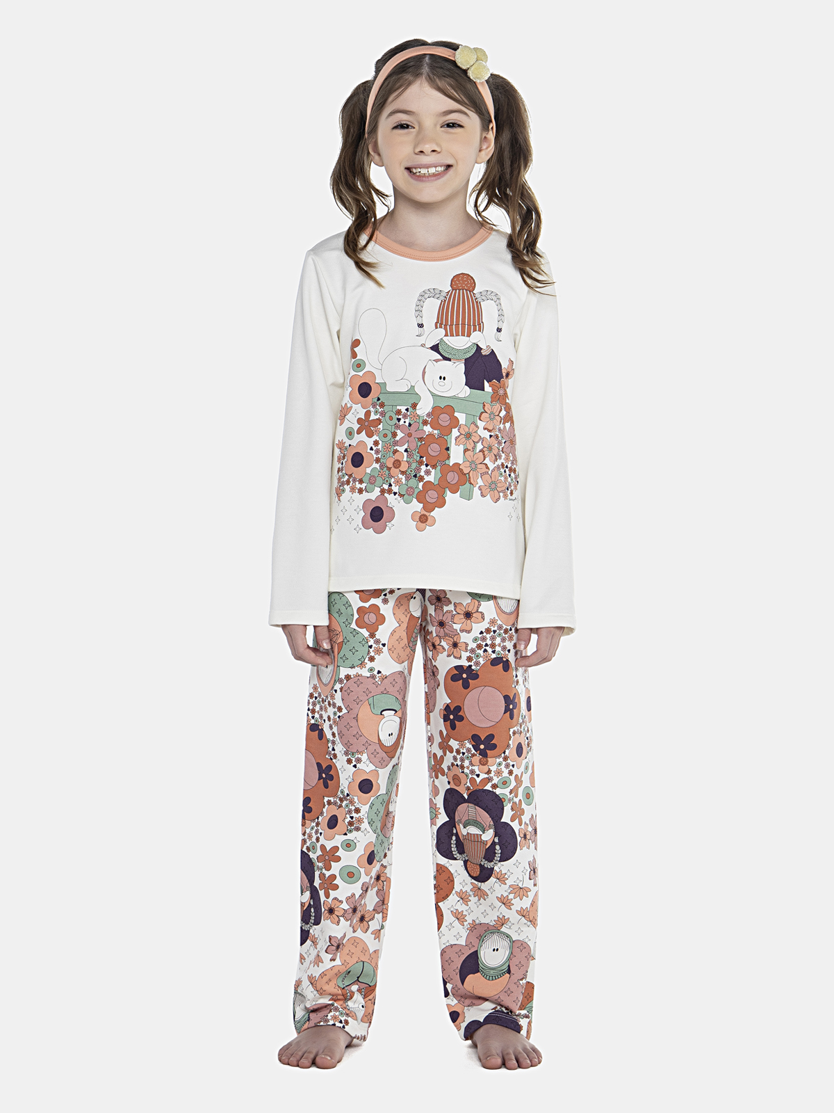 CONJ FEM KIDS CAMISETE ML CALCA MOLETINH