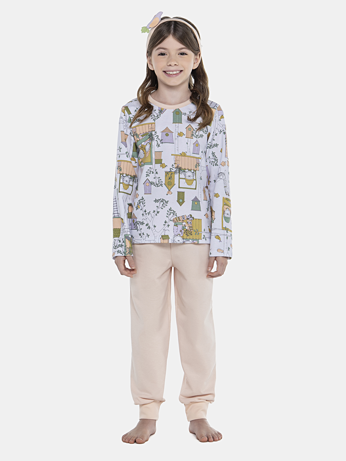 CONJ FEM KIDS CAMISETE ML CALCA C/ PUN M