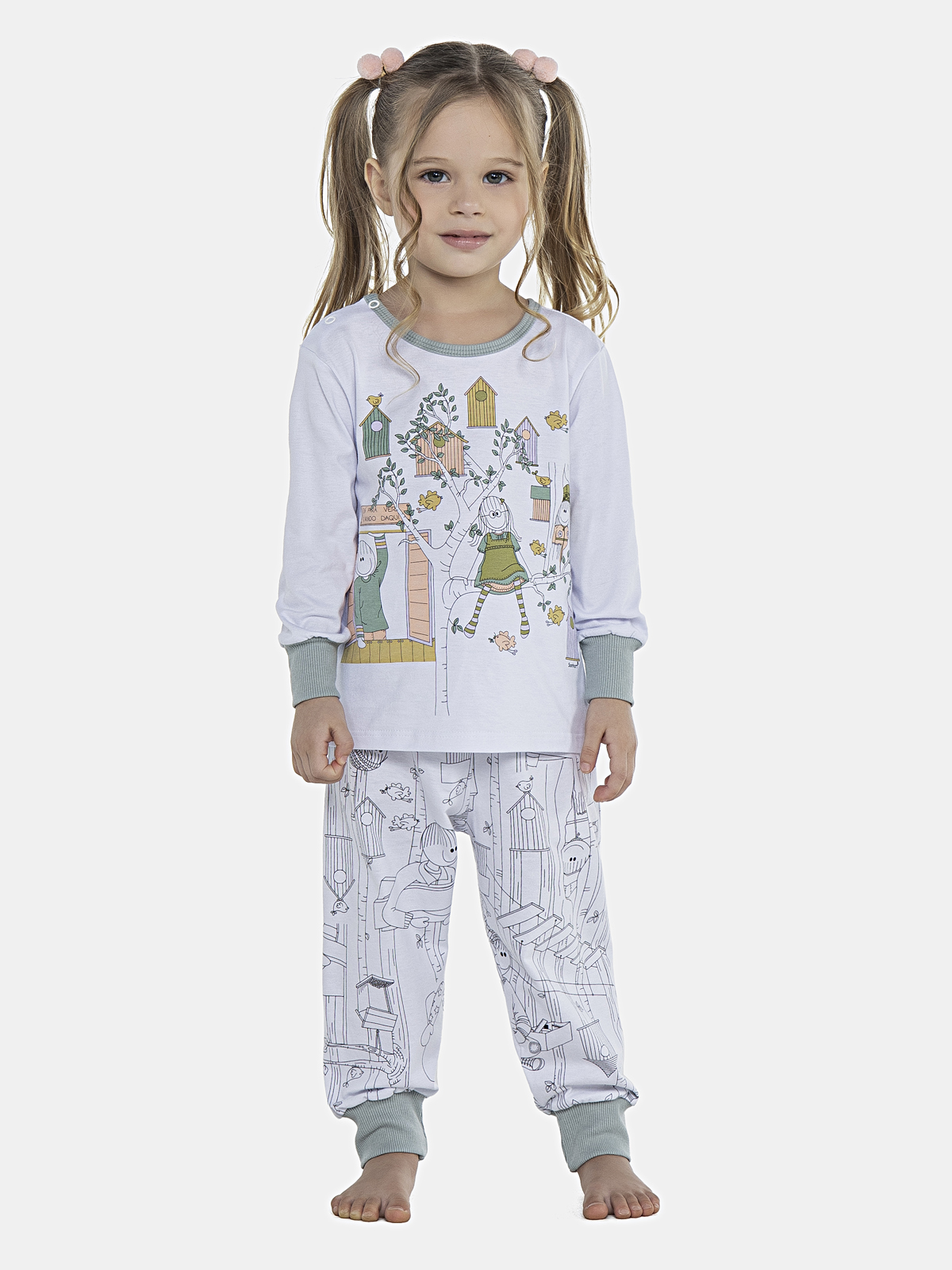 CONJ FEM BABY BLUSA ML ALG C/PUN CAL ALG