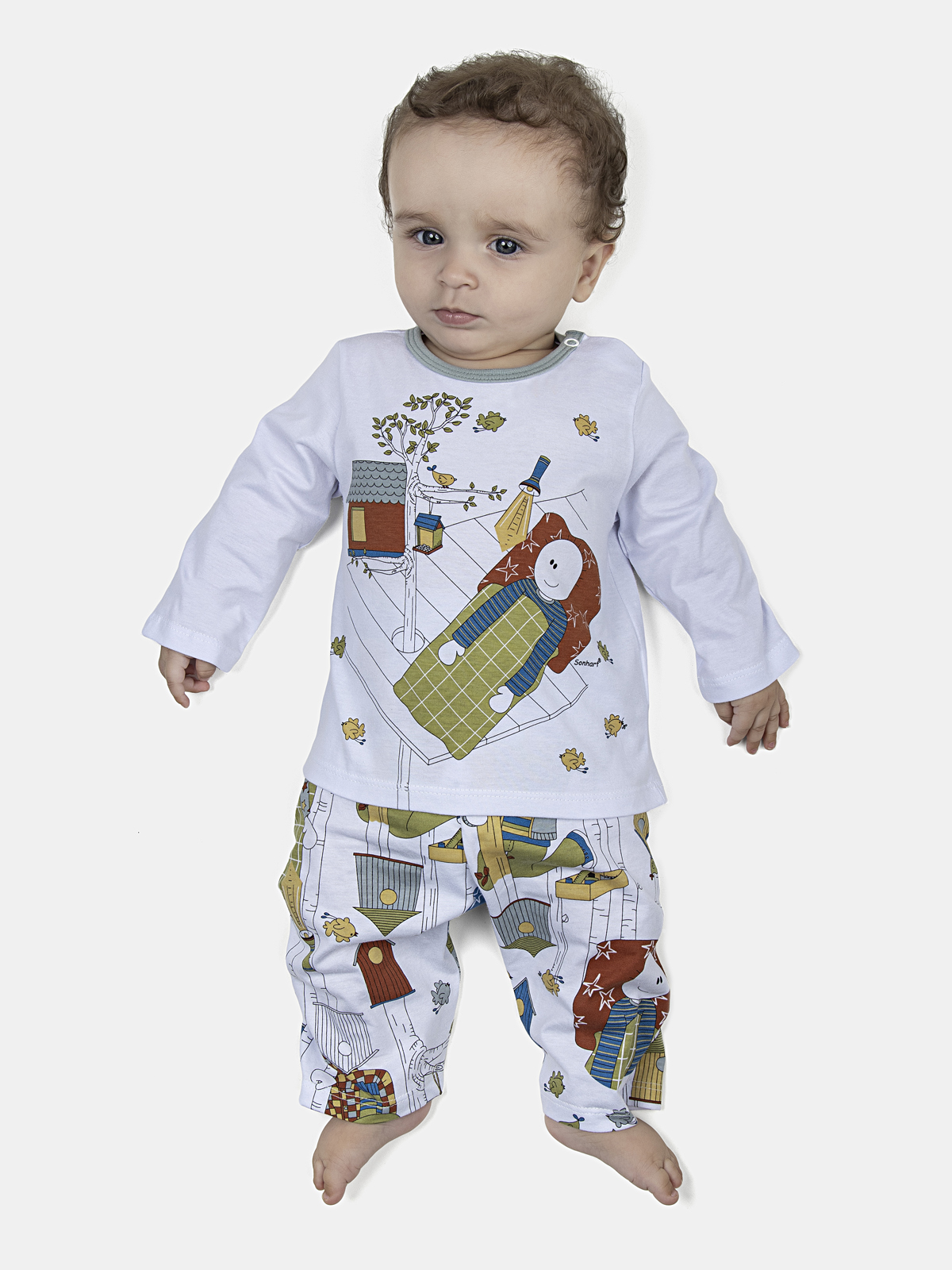 CONJ MAS BEBE CAMISETE ML CALCA ALG