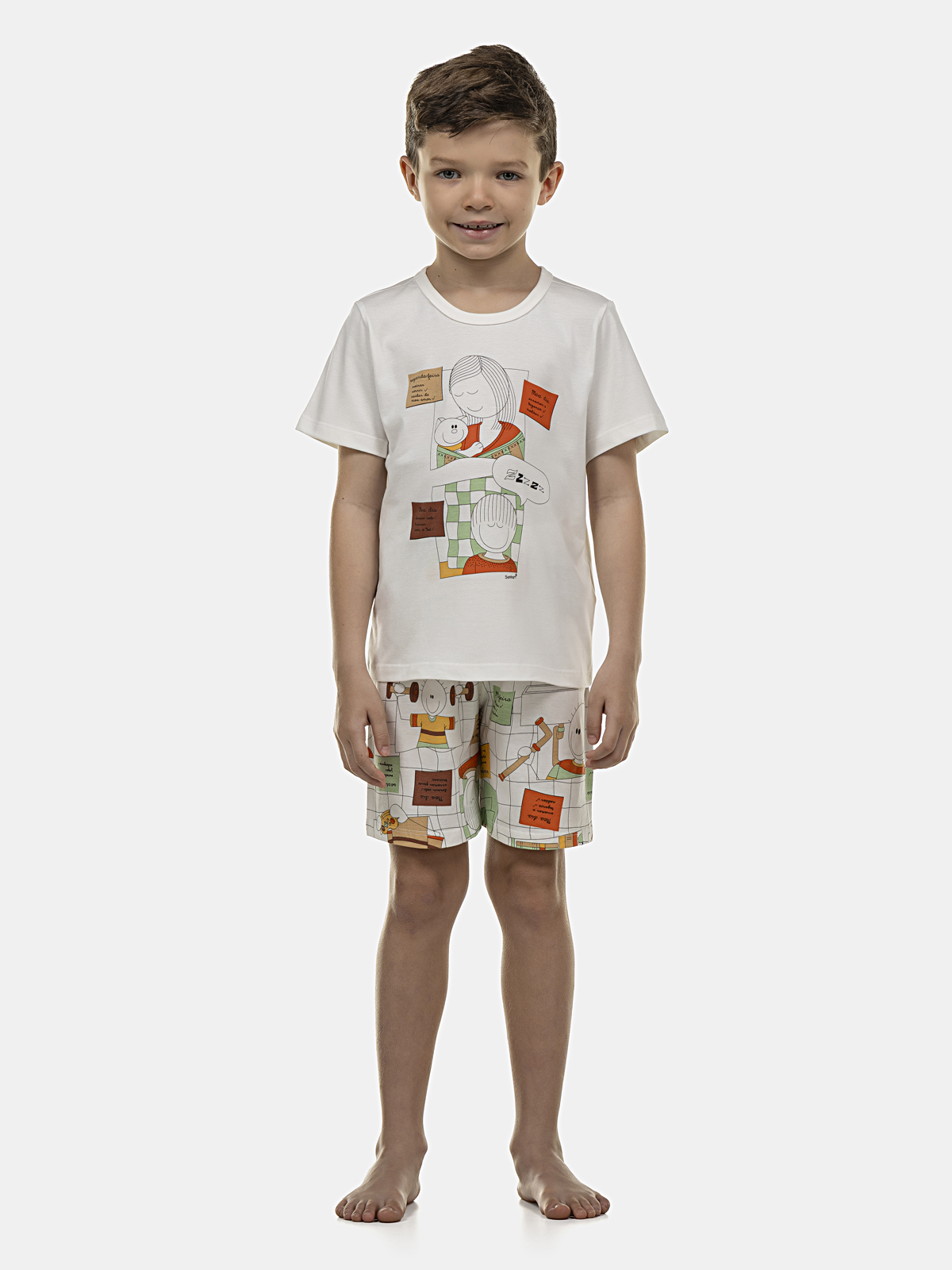 Pijama Manga Curta e Bermuda