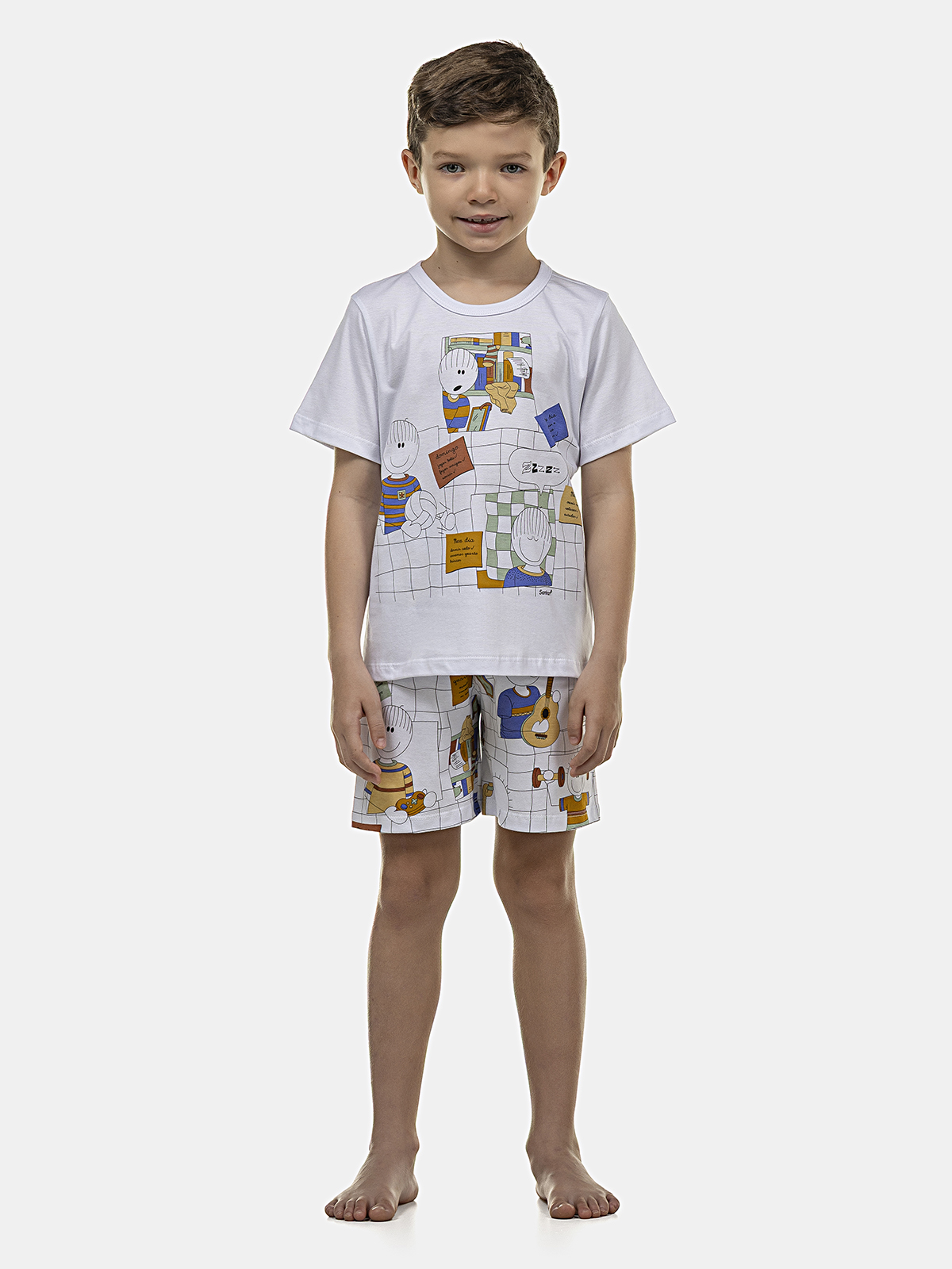 Pijama Manga Curta e Bermuda