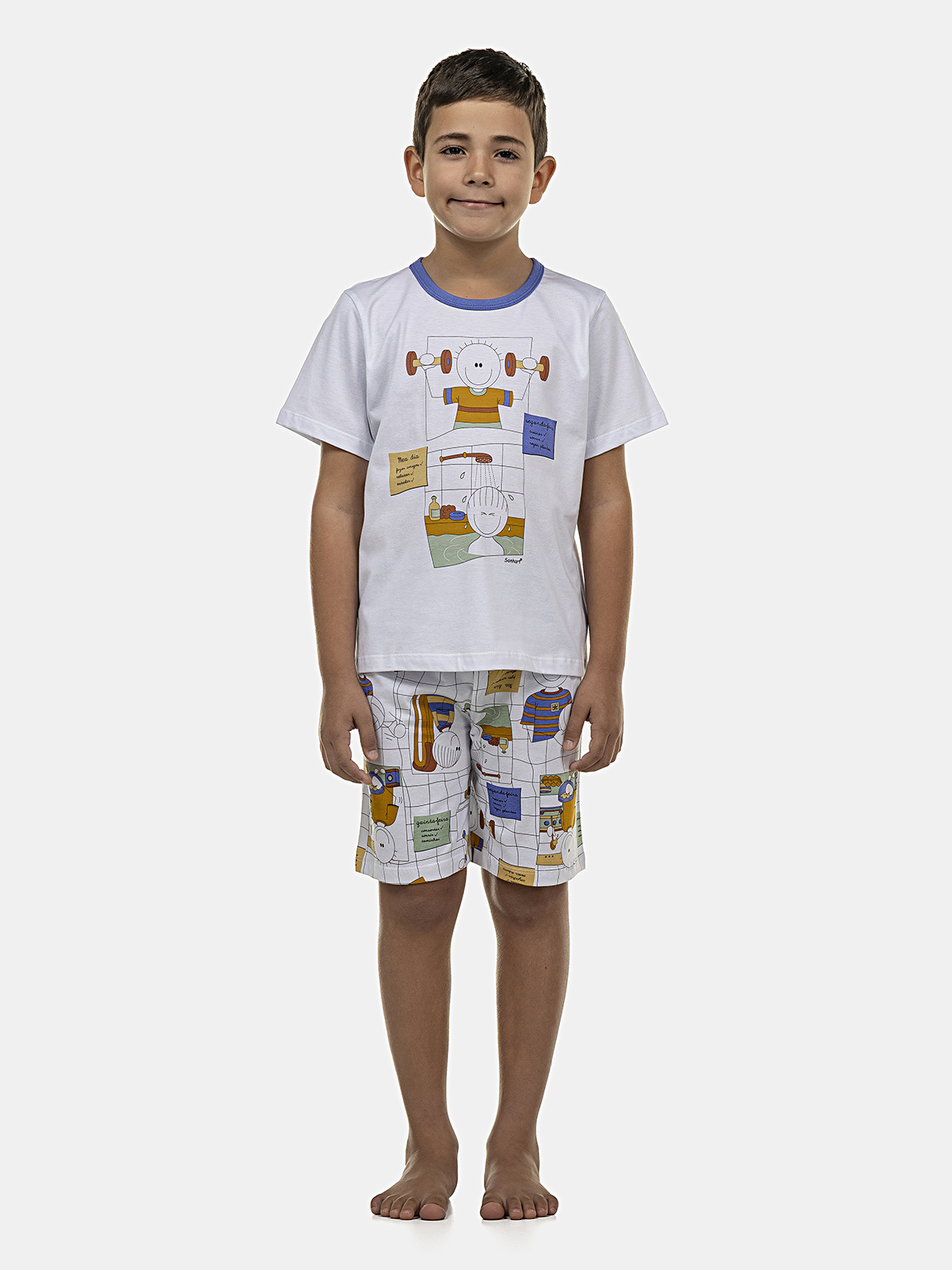 Pijama Manga Curta e Bermuda