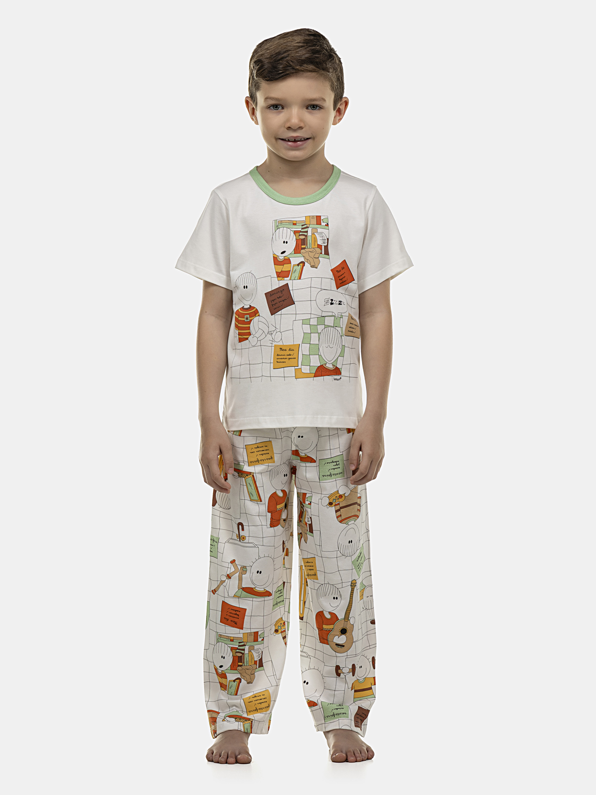 Pijama Manga Curta e Calça