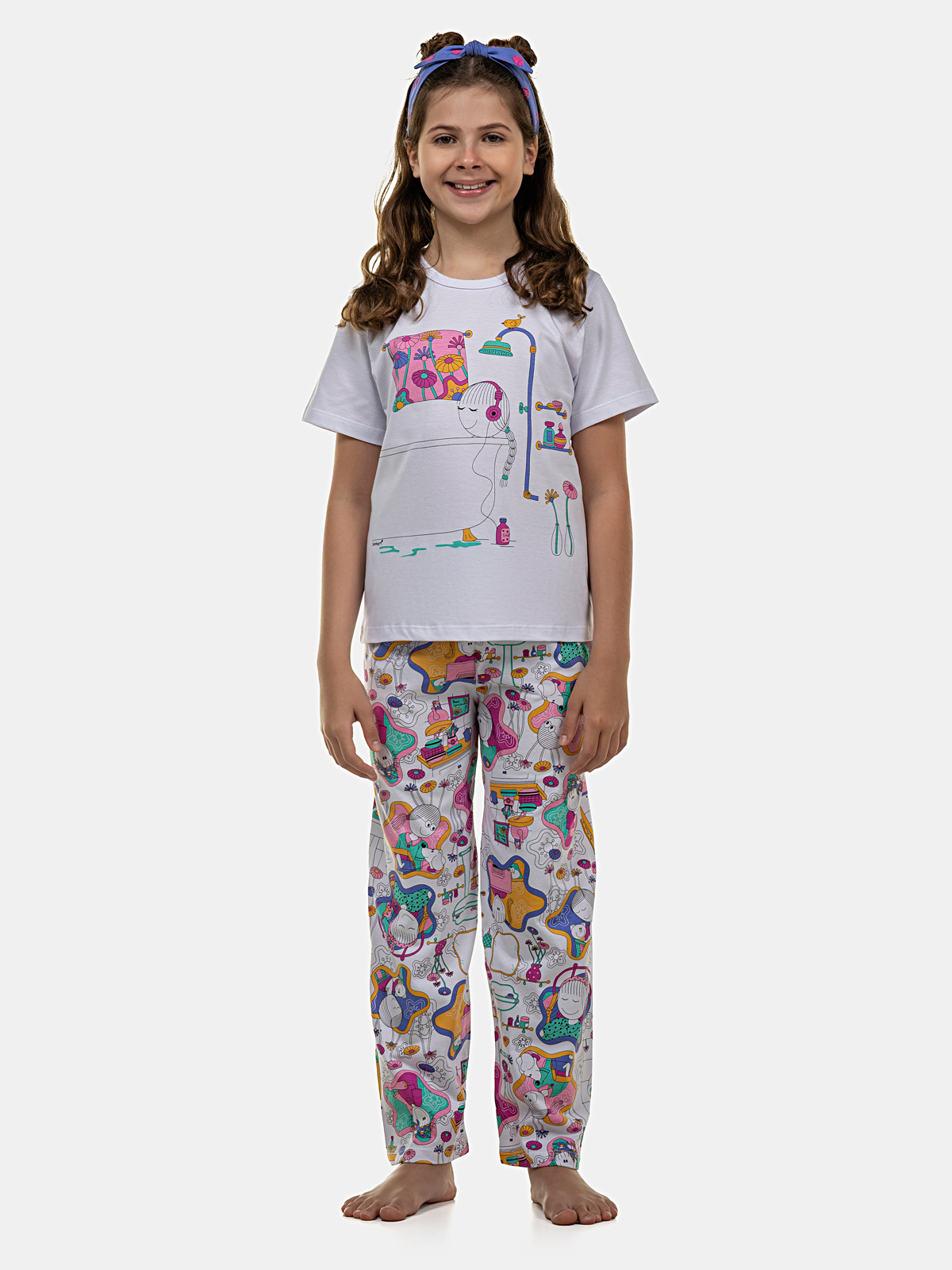 Pijama Manga Curta e Calça