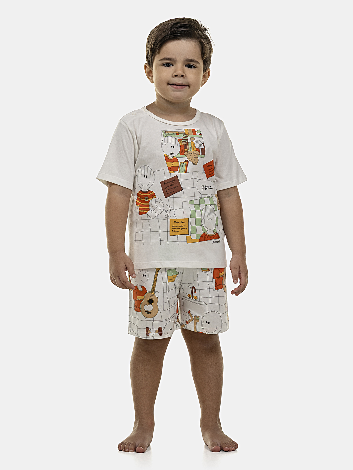 Pijama Manga Curta e Bermuda