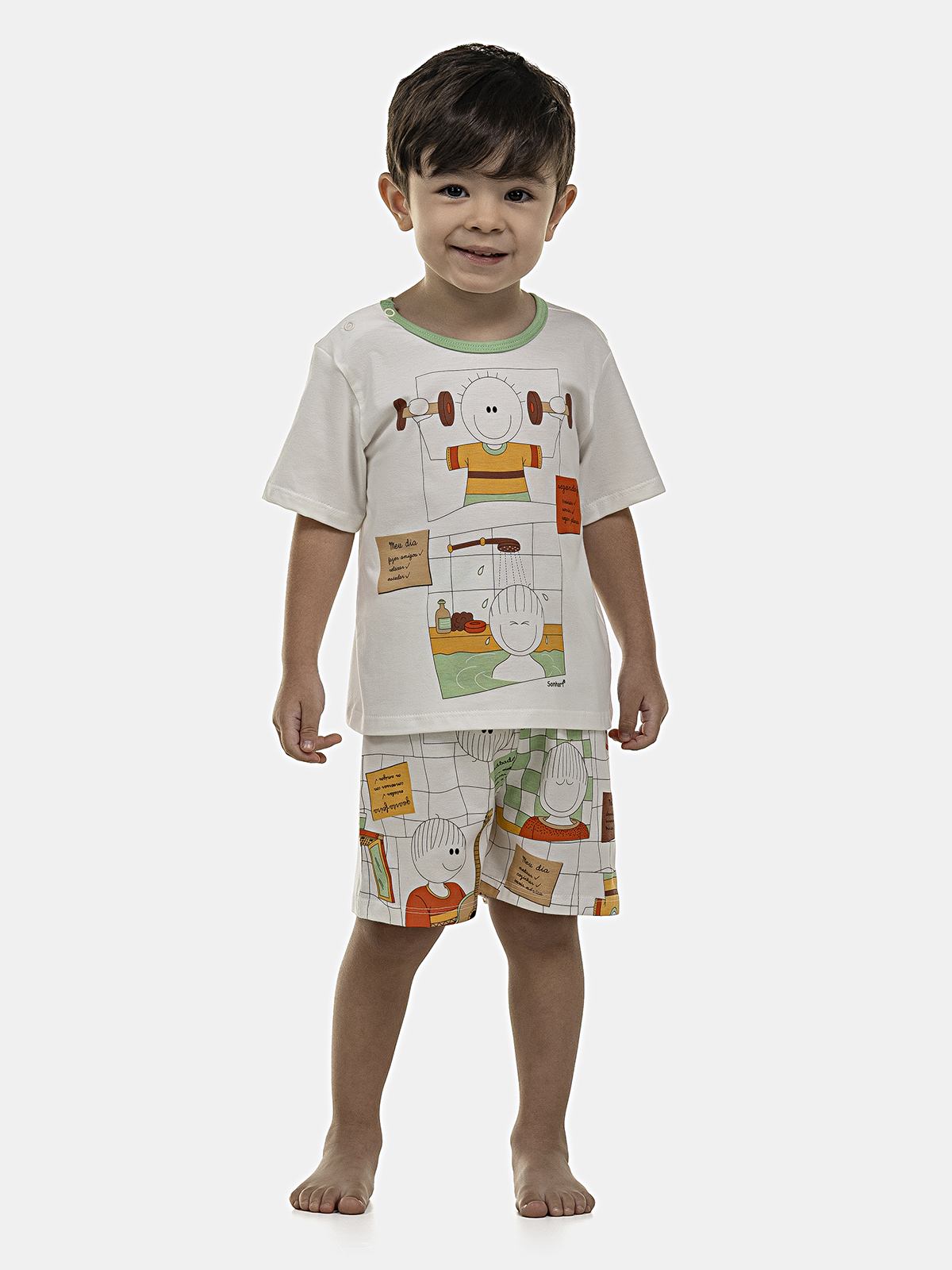 Pijama Manga Curta e Bermuda