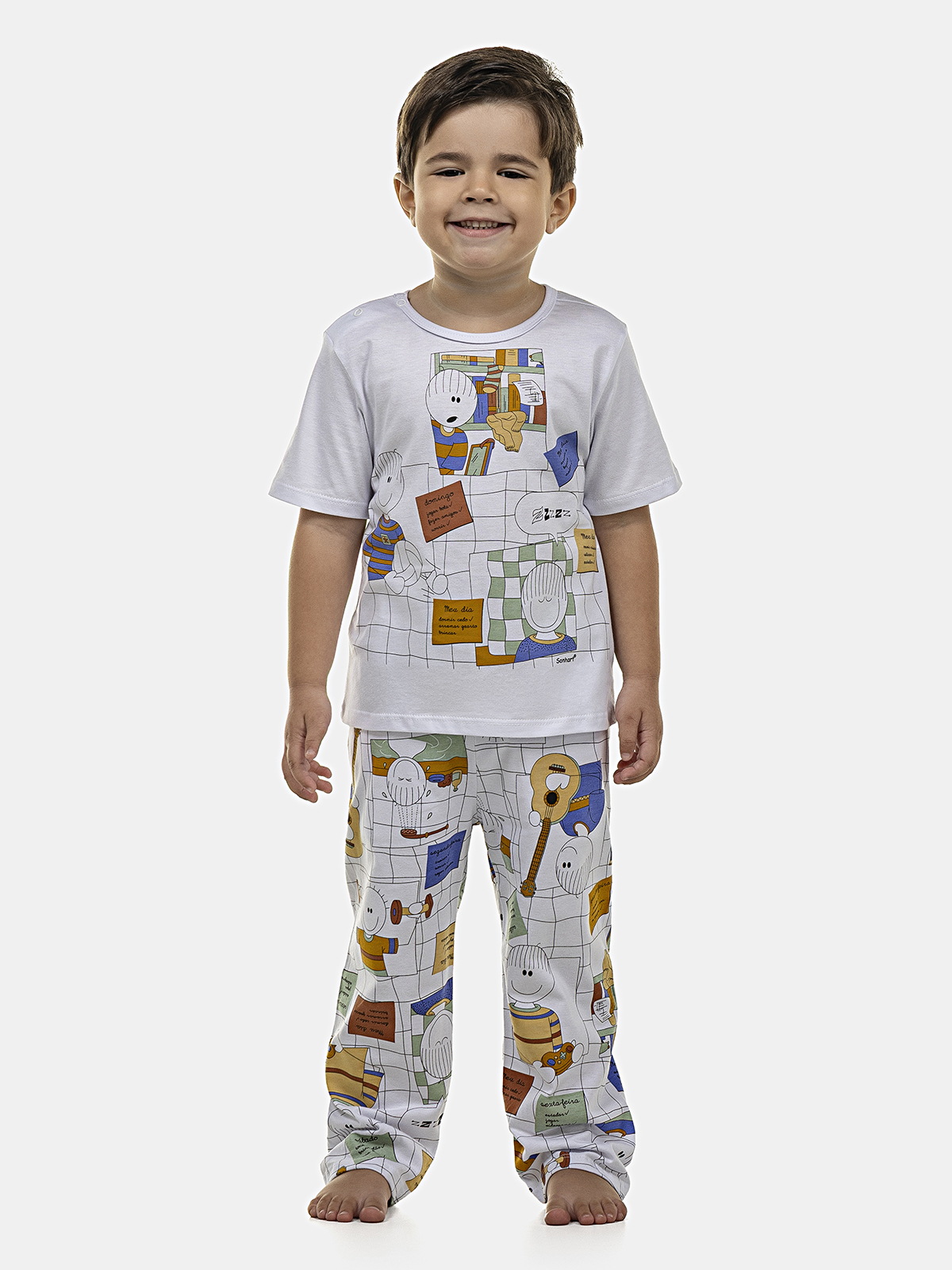 Pijama Manga Curta e Calça