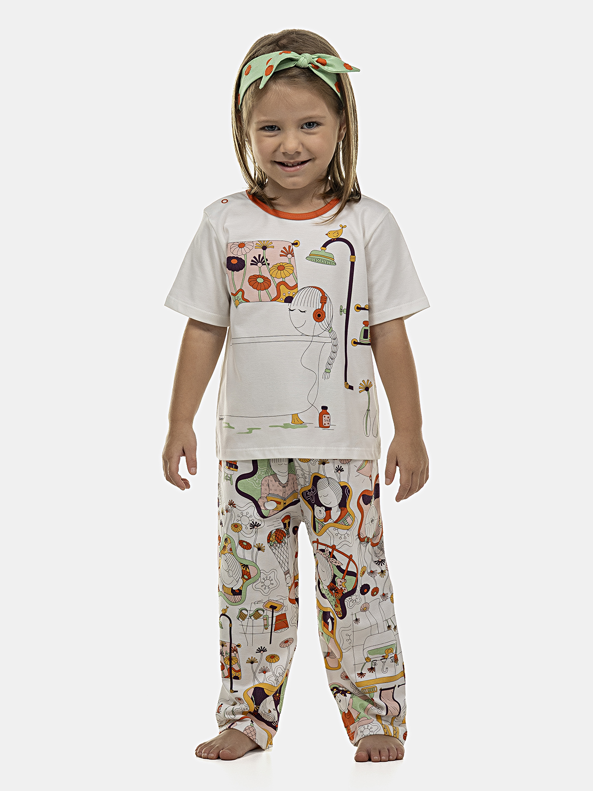 Pijama Manga Curta e Calça