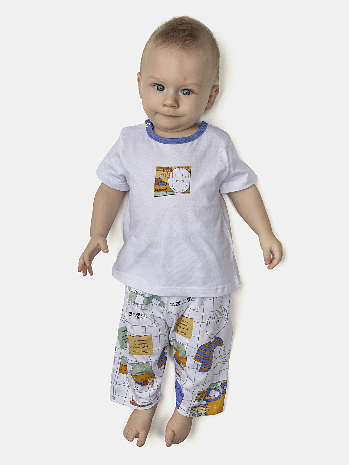 Pijama Manga Curta e Calça