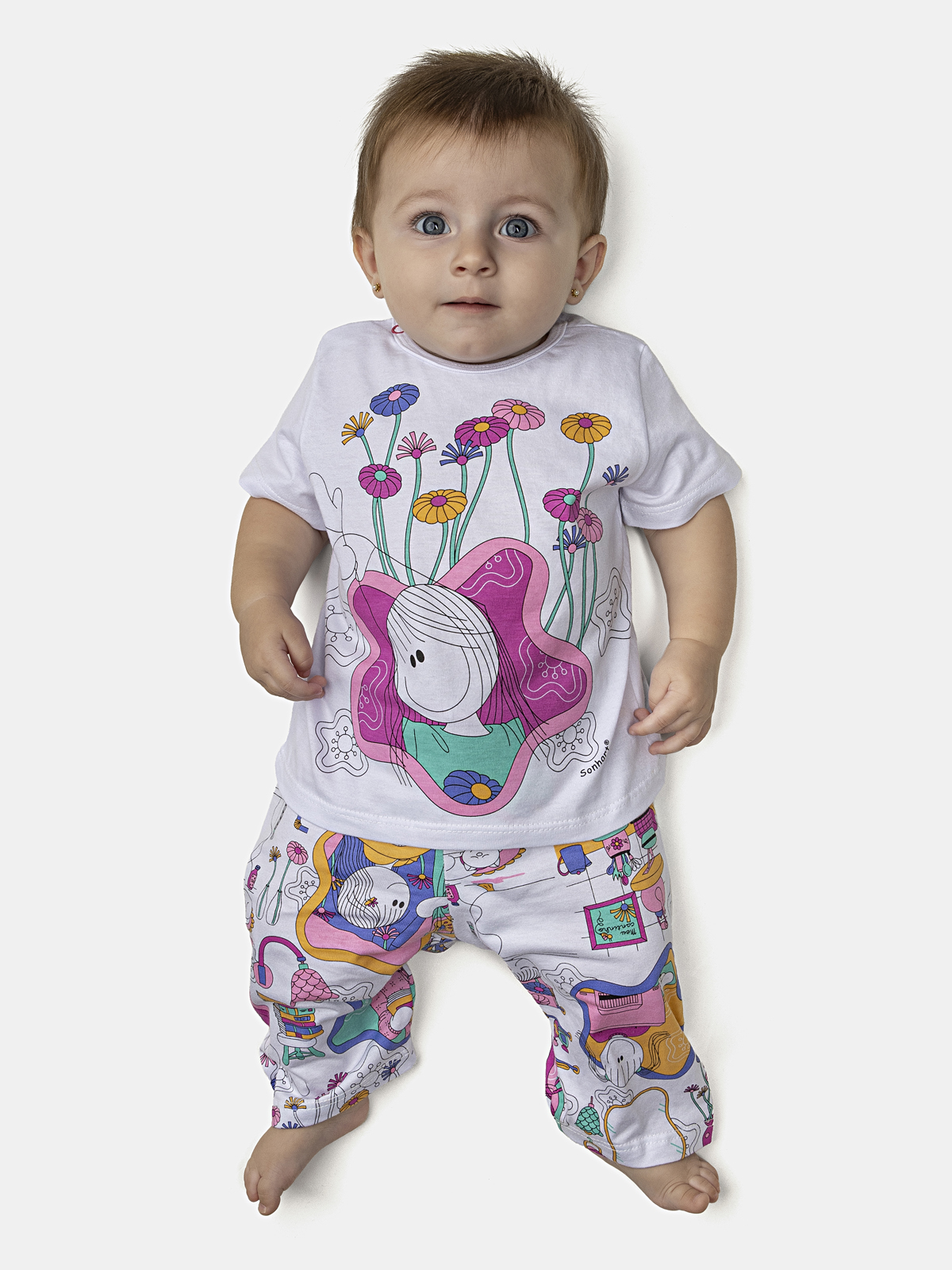 Pijama Manga Curta e Calça