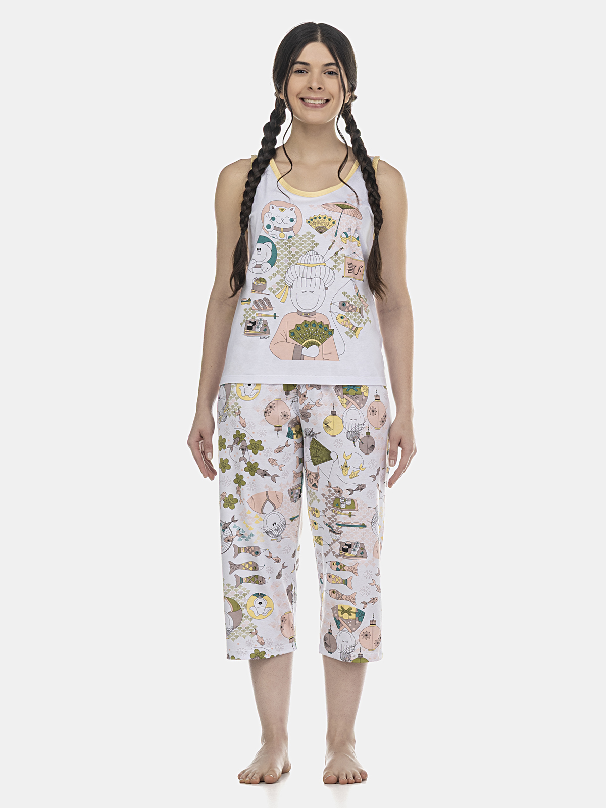 Conjunto blusa regata e corsário