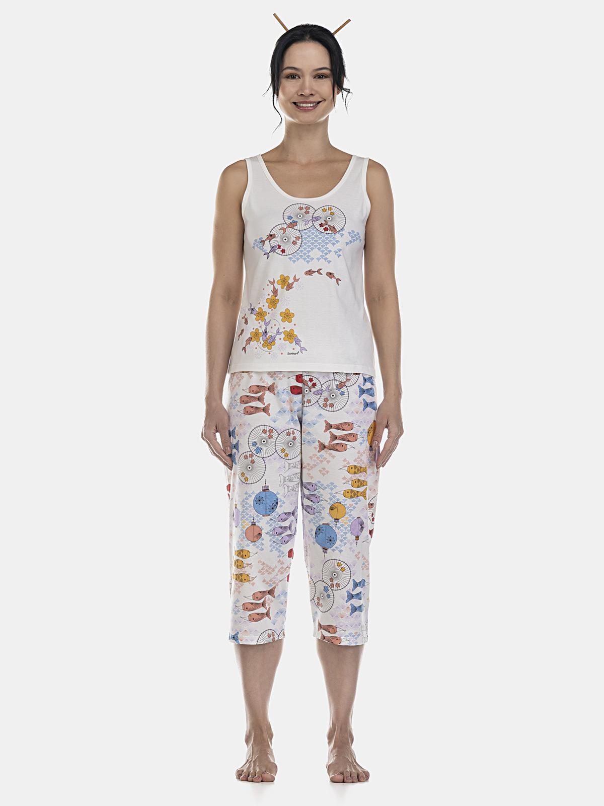 Conjunto blusa regata e corsário