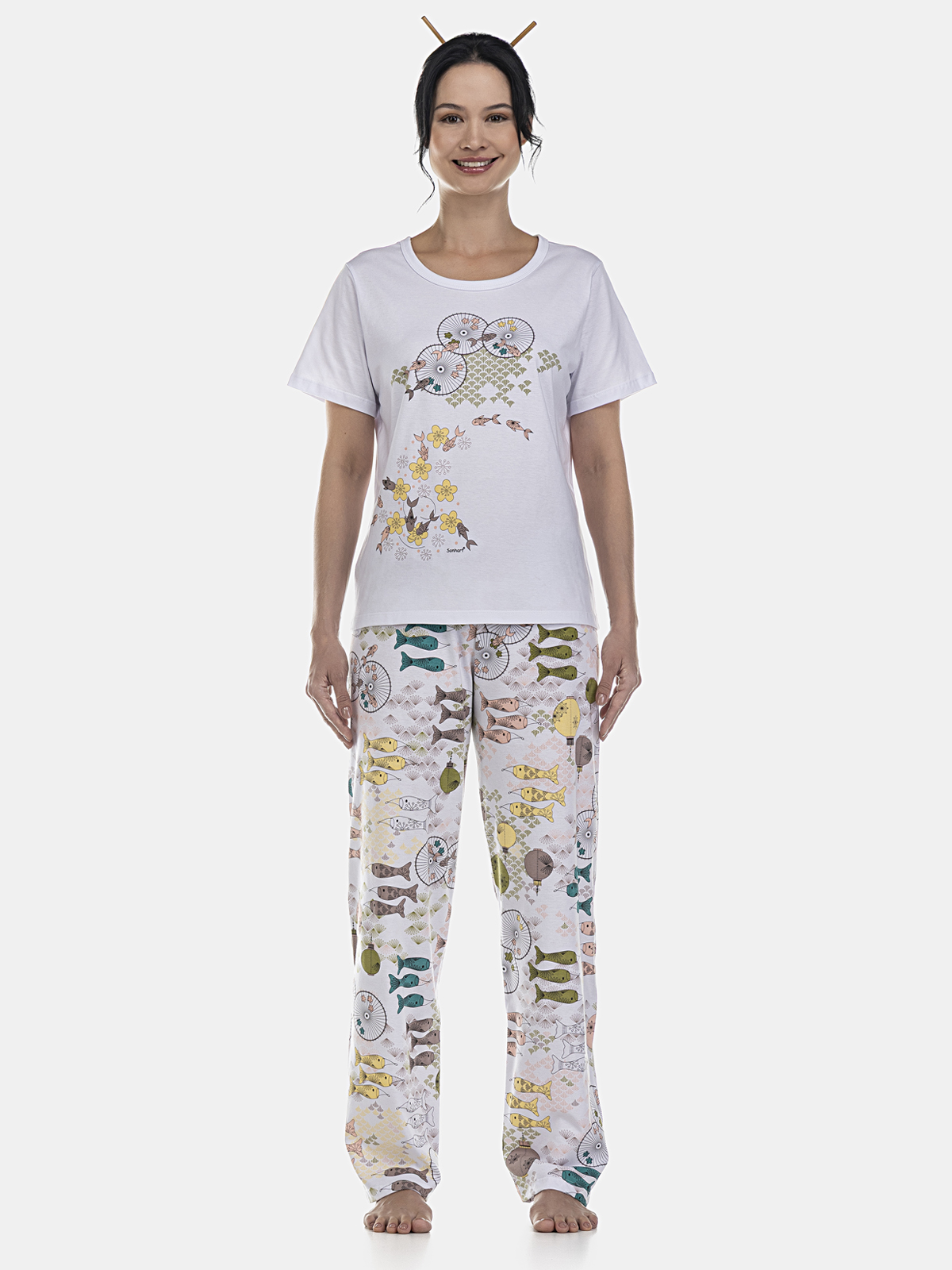Conjunto camisete manga curta e calça
