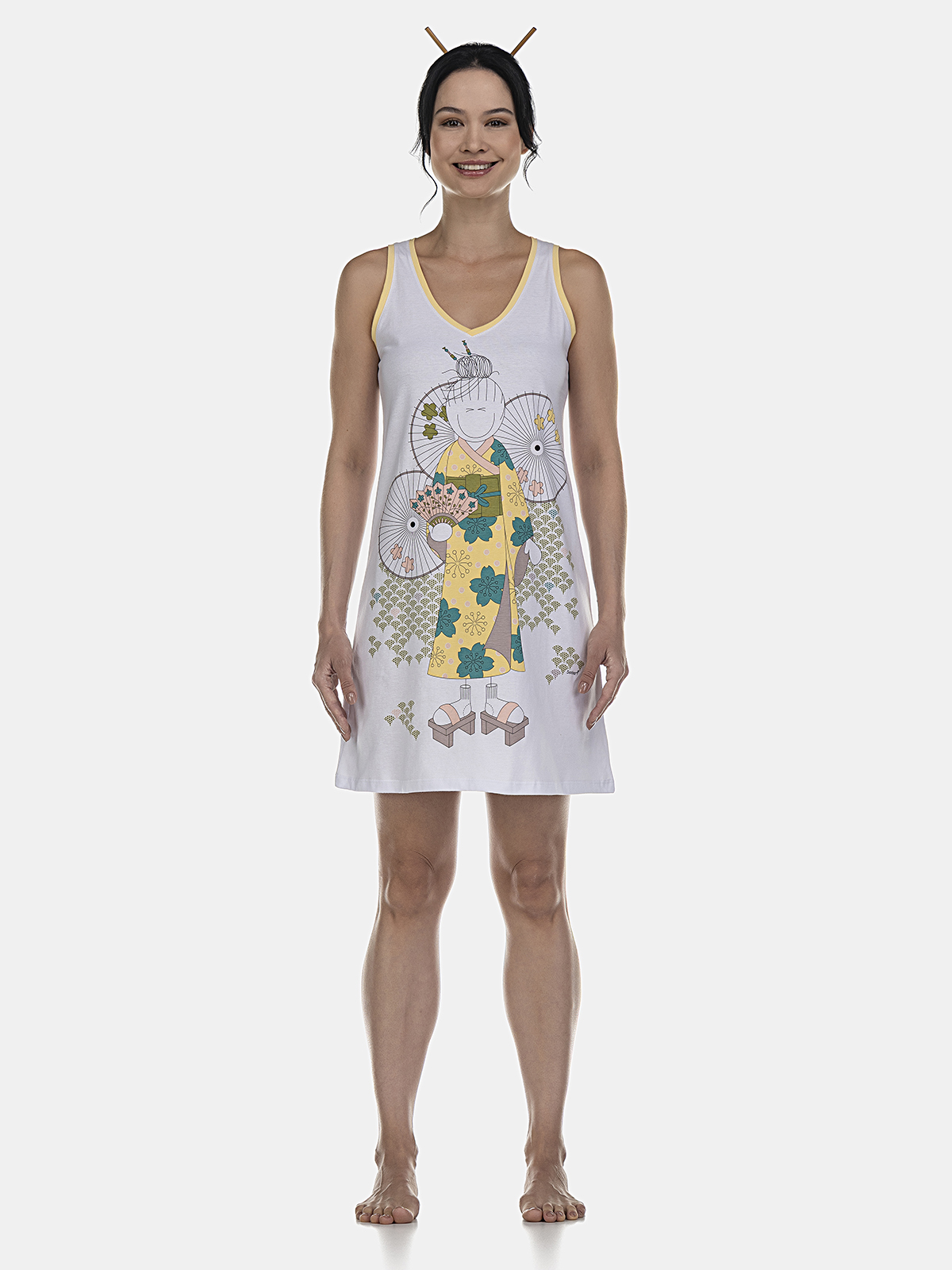 Camisola regata decote V