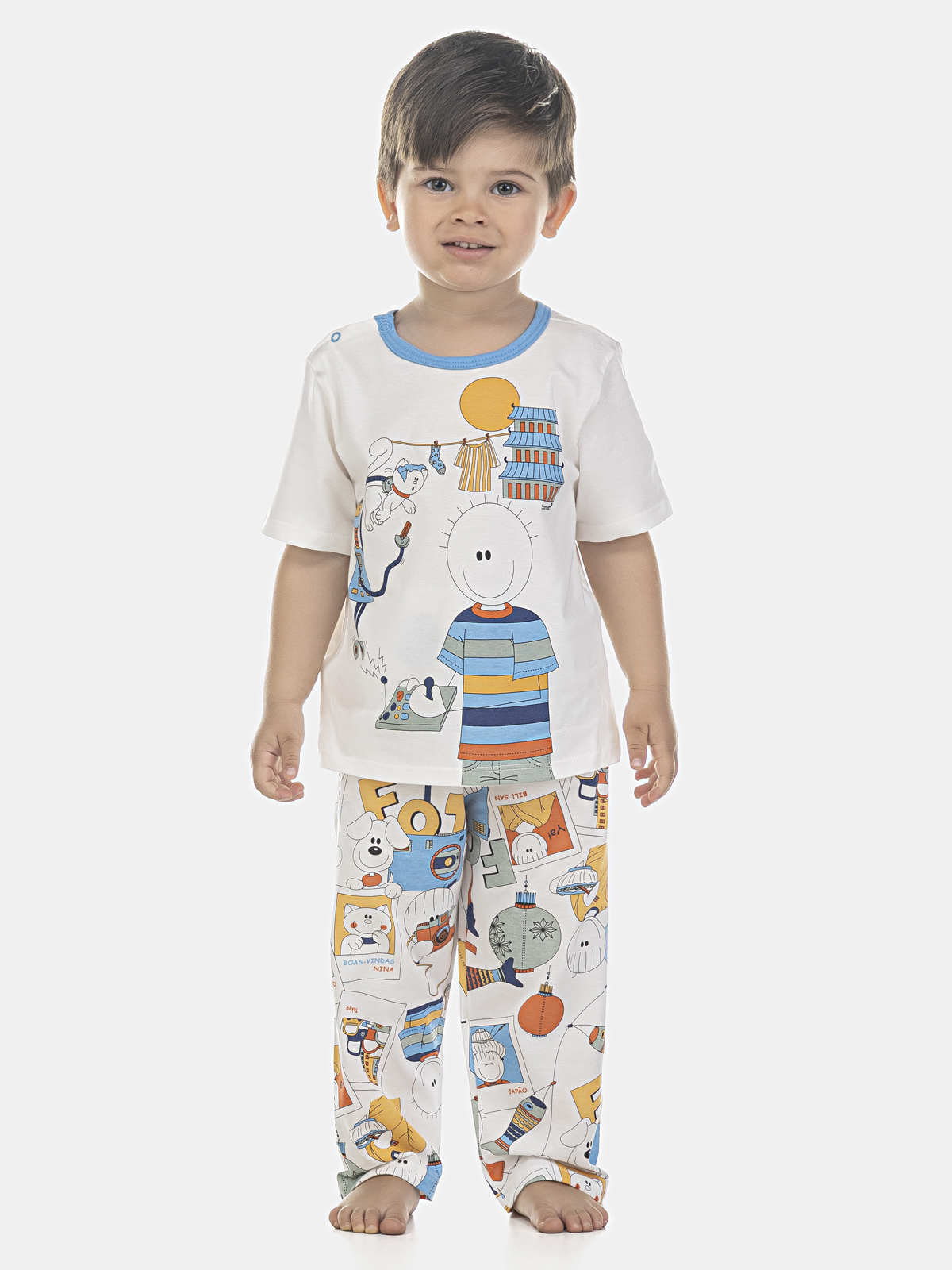 Conjunto camiseta manga curta e calça