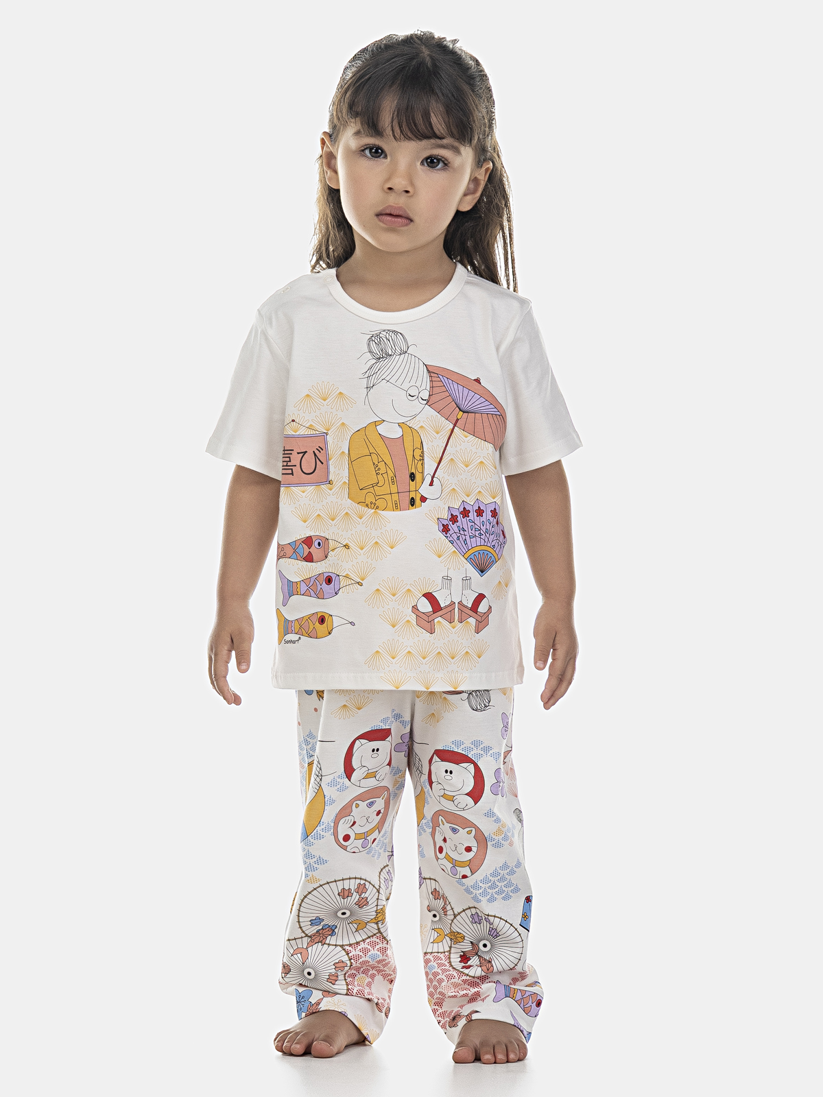 Conjunto camisete manga curta e calça