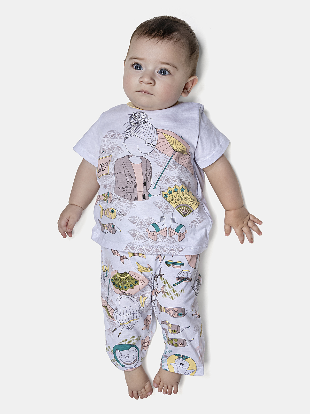 Conjunto blusa manga curta com calça
