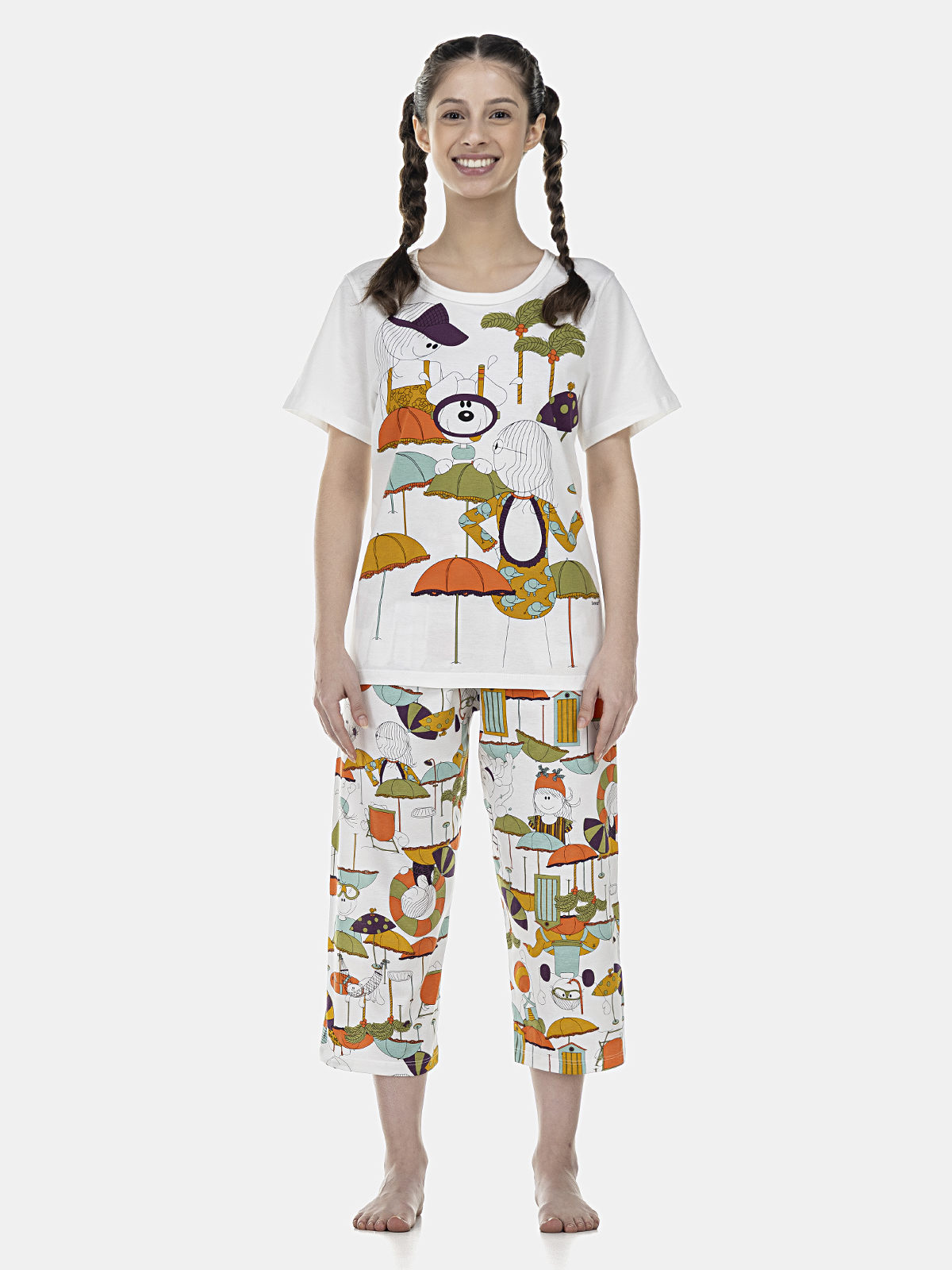 Conjunto Camisete Manga Curta e Corsário