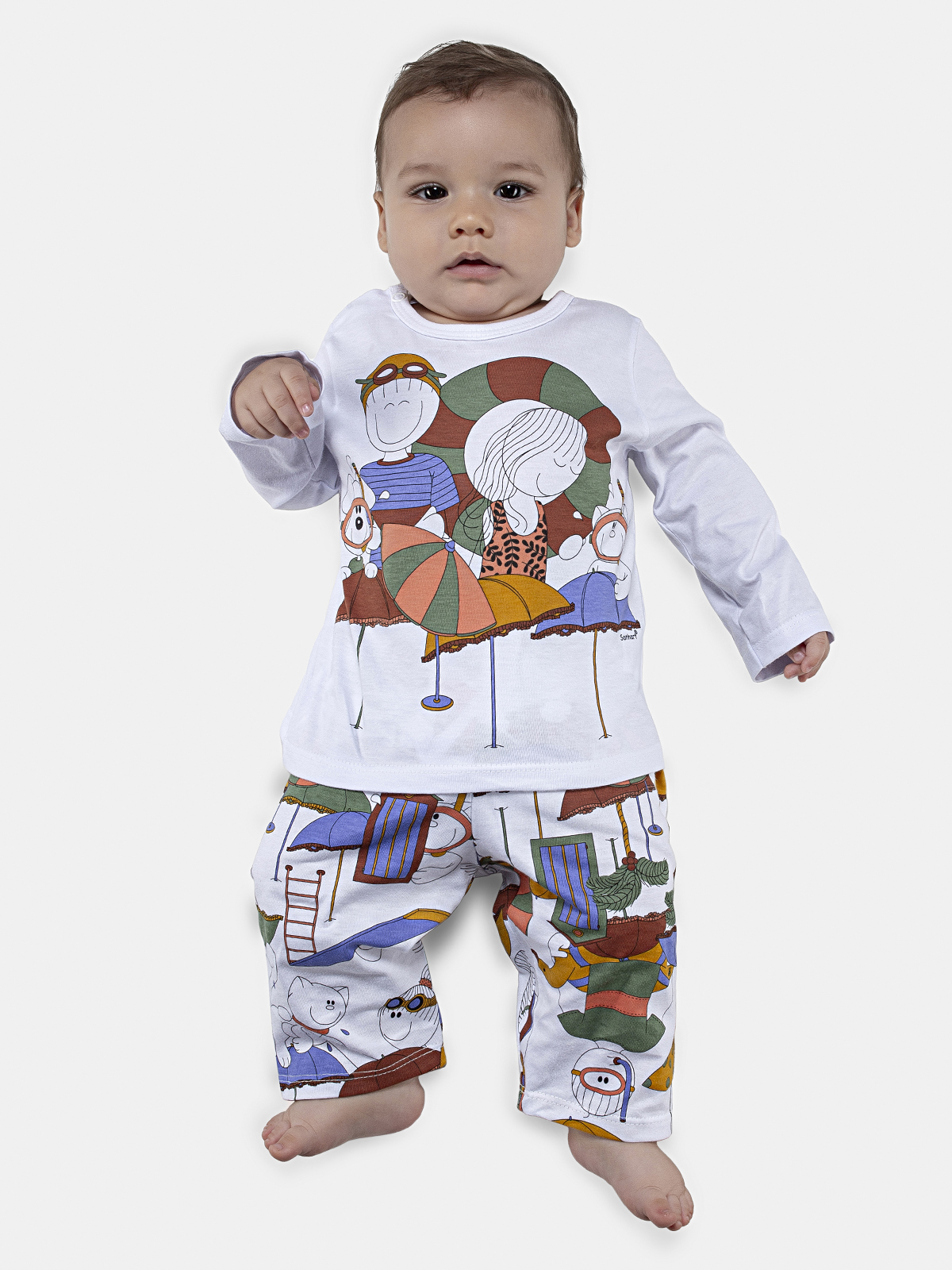 Conjunto Camisete Manga Longa e Calça