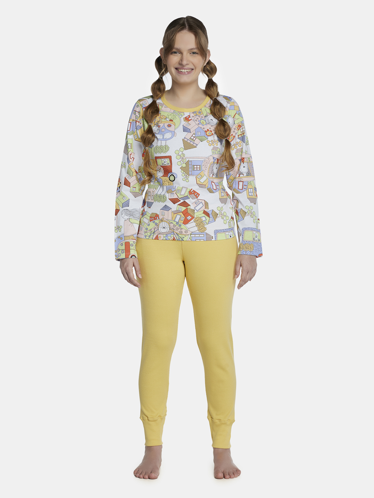 Conjunto camisete e calça canelada