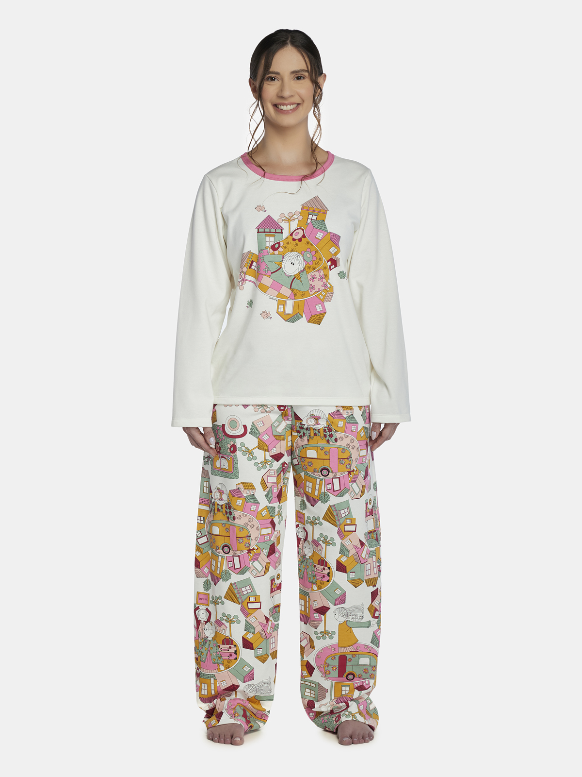 Conjunto camisete e calça em moletinho