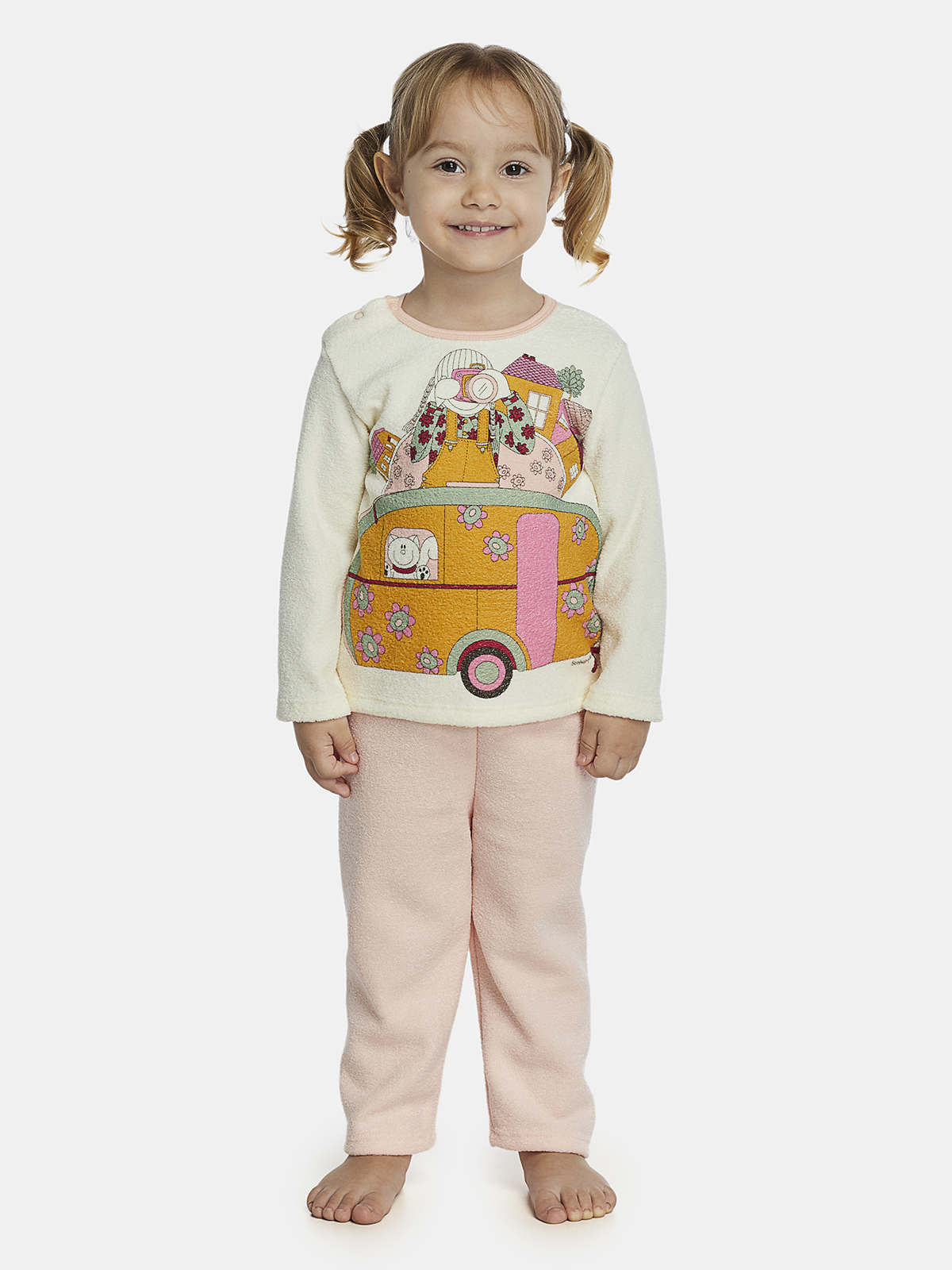 Conjunto camisete e calça de plush