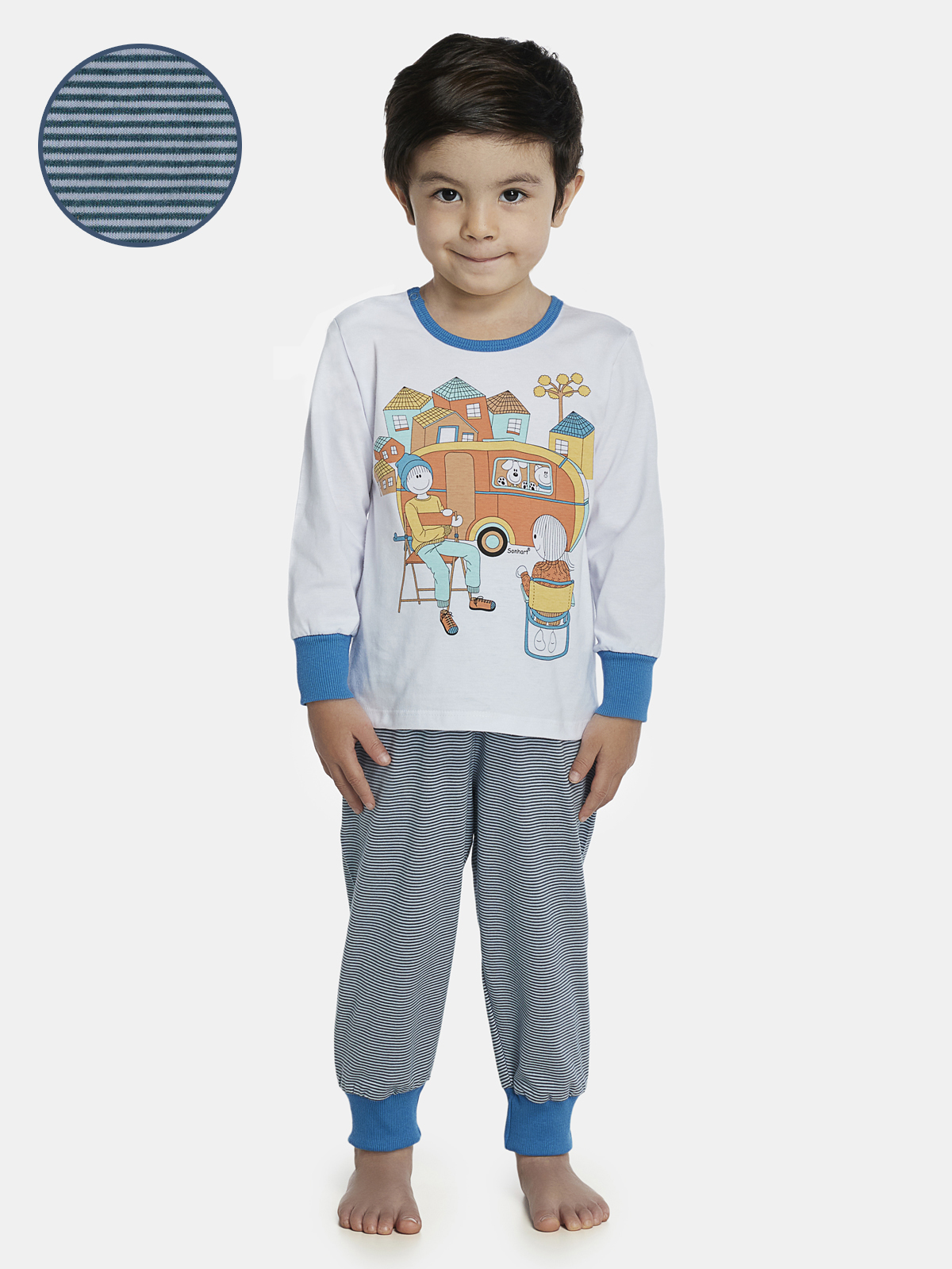 Conjunto camiseta e calça de algodão