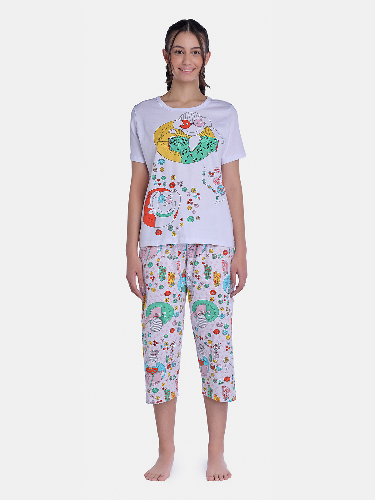 Pijama Camisete e Corsário